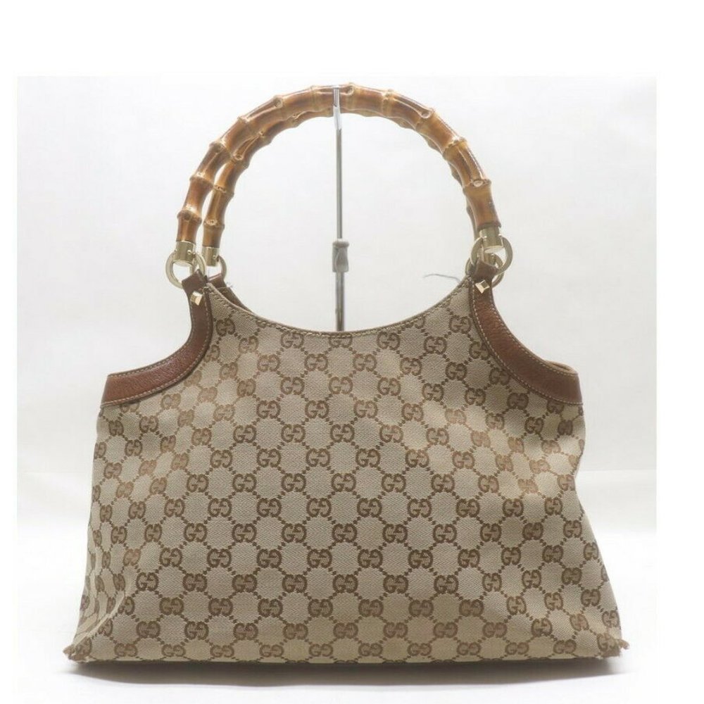 Gucci Signature Canvas Hobo Bamboo Handle